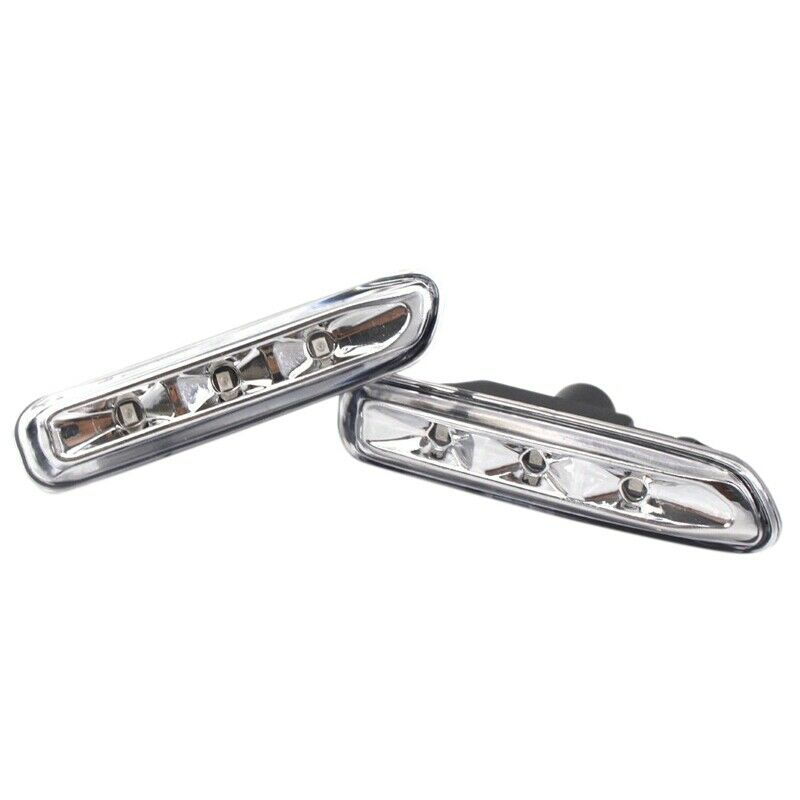 2 Pcs Clear Lens LED Side Marker Car Lights For BMW 3 Series E46 4Door 1999