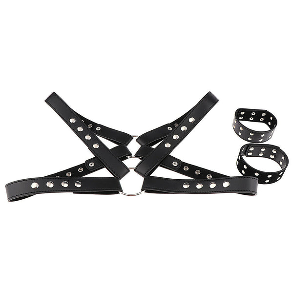 Mens Leather Chest Harness Straps Belts Suspenders Braces Arm Band Costume