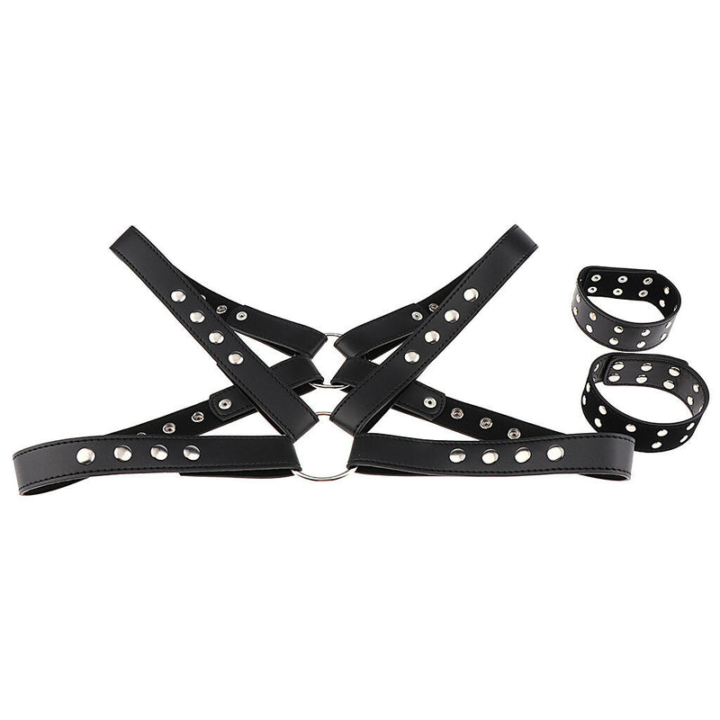 Mens Leather Chest Harness Straps Belts Suspenders Braces Arm Band Costume
