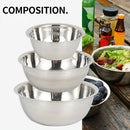 3Pcs Stainless Steel Mixing Bowls - Easy to Clean,Reusable Nesting Bowls Set for