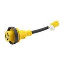 12in 15 Amp Male to 30 Amp Female Dogbone Adapter RV Electrical Converter Cable