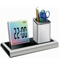 Desk Pen Holder Pencil Container With Calendar Timer Pen Holder Container L