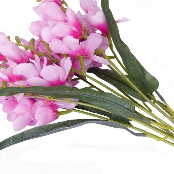 1 x Artificial Freesia Flower Bouquet with 9 Fork Stems for Home Office Wed