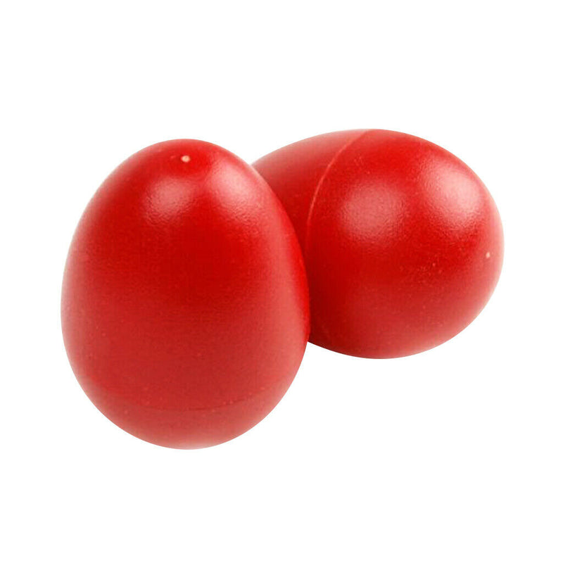 1 Pair Plastic Percussion Musical Egg Maracas Shakers - Red