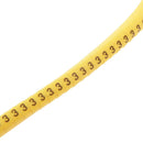 1000x Soft PVC Power Wire Cable Ties Cable Markers No. 0~9 Assortment Yellow