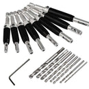 17 Pcs Self Centering Hinge Tapper Screw Core Drill Bit Set Woodworking