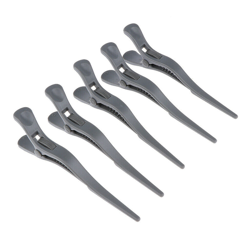 5pcs Salon Hair Clips Barber Hairdressing Sectioning Clamps Hairpins Gray