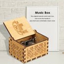 Retro Hand Cranked Music Box Wood Children Gift for Home Bedroom Ornaments