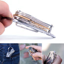 Stainless Multi Function Keychain KeyHolder Wrench Quickdraw Carabiner Guard MO
