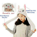 Cute Rabbit Hat Ear Will Move When You Hold The Leg Funny Plush Hat  3C