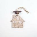 1 Set 6Pcs Christmas Tree Decorations Ornaments Hemp Rope Wooden Printing O H6J1