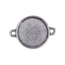 50pcs Pendants Round Trays Cabochon Charms Blank Alloy Bezel Connectors Findings
