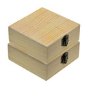 2x Square Wooden Jewelry Box Unfinished Wood Trinket Box w/Lid 12x12x5cm