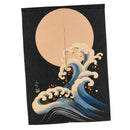 Japanese Noren Doorway Hanging Curtain Tapestry Decor Yellow Sun and Wave S