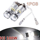 White LED H3 High Power 2x 6000k 100W 2323 Car Fog Hot Bulb DRL 1900LM Ligh V3I7