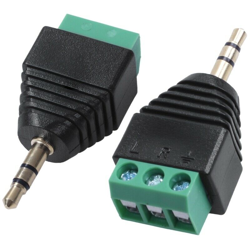 5pcs 3.5mm (1/8inches) Stereo Audio Male to AV 3-Screw Terminal Female Conn B8H1