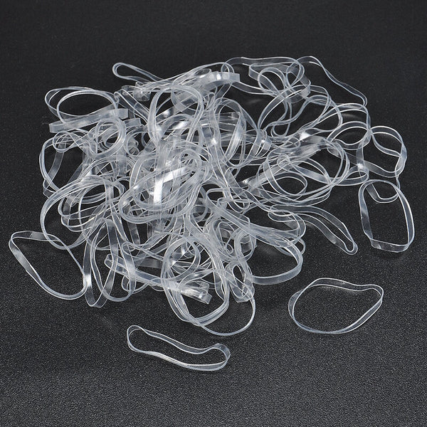 Fashion 200x Hair Tie Band Ponytail Holder Elastic Rubber Clear White Women kids