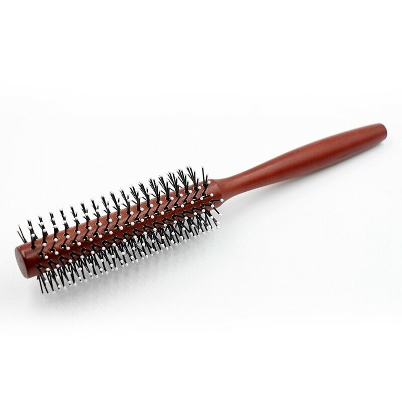 Wood Round Hair Curly Comb With Ball Tip Anti Static Natural Styling Hair B R9M6
