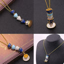 Women Long Necklace Enamel Glaze Cup Pendant Sweater Nice Accessories M5W3 H8M2