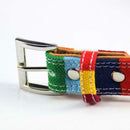 Pet Adjustable Collar Buckle Neck Leather Colorful Rainbow  S