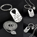 Letter Heart Keychain Necklace Pendant Daddy Daughter Father Girls Jewelry3C