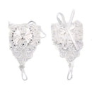 Short Lace Floral Rhinestone Bowknot Fingerless Wedding Party Bridal Gloves T Kw