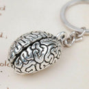Brain Keychain Alloy Smart Brainiac IQ Key Ring Fob Chain Medicine Human
