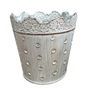 Small Tabletop Tin Metal Flower Vase Planter Home Room Window Box Trough Pot