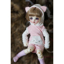 Cat Ear Hoodie Top Pants Stockings Outfit For 1/4 BJD SD MSD Pink