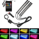 Car LED Strip Lights 4pcs 12 LED DC 12V Multi-color Car Interior Music Lig QKR