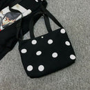 Fashion Retro Women'S Canvas Handbag New Women'S Casual Polka Dot Zipper Si