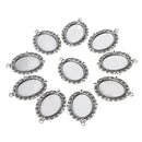 10pcs/lot Alloy Fit for 18x25mm Pendant Tray Oval Cabochon Setting Blank Bezel