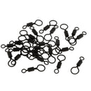 25pcs Carp Fishing Rolling Swivels with Long Body and Large & Small Eyes