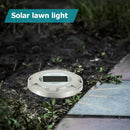4LED Round Ground Light Waterproof Solar Underground Lamp (Cold White) A