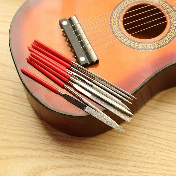 10Pcs Metal Polished Needle Guitar Fret Saddle Nut Files Set Diy Rasp Grind