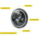 7 Inch Round LED Light Headlights Hi/Lo Beam Angle Eyes For Wrangler JK  N J Cy