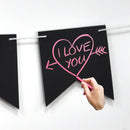 Wooden Chalkboard Pennant Flag DIY Banner Garland Decoration Photo Prop