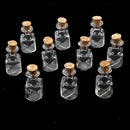 Mini Glass Cork Bottle Square Cubic Jars Vials Wish Bottle Love Note 10Pc