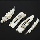 5X(Pearls Hair Clips For Women Girls 4Pcs Large Bows/Clips/Ties For Birthd M3E4)