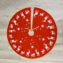 96cm Christmas Tree Skirt Carpet Xmas Tree Ornaments New Year Decor (Red)