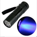 Ultra Mini Alloy UV VIOLET 9 LED Blacklight Flashlight Torch Light Lamp Hiking