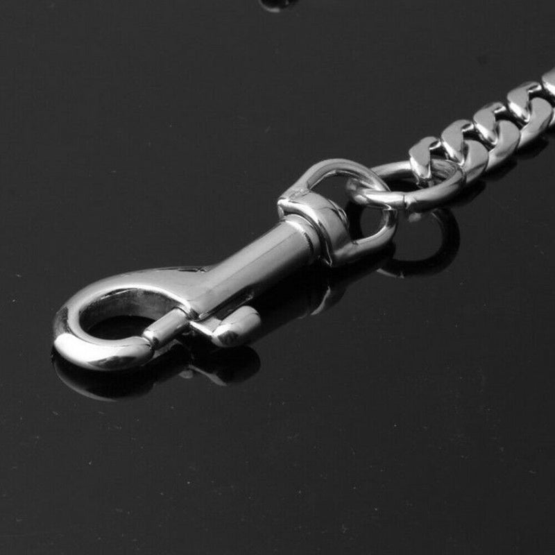 1Pcs Black Stainless Steel Leather Rope Welded Chain Traction Rope Newest Useful