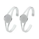 Blank Bangle Bracelet Base Fit 20mm Cabochon Photo Cameo Settings Tray for DIY