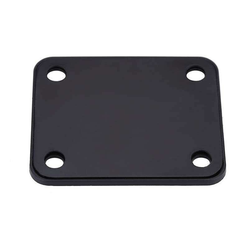 Black Chrome Plated Guitar Neck Plate with 4 Screws for Electric Fender Str