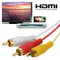 1080p HDMI Male S-video to 3 RCA AV Audio Cable Cord DVD For TV HDTV Adapte S2B3