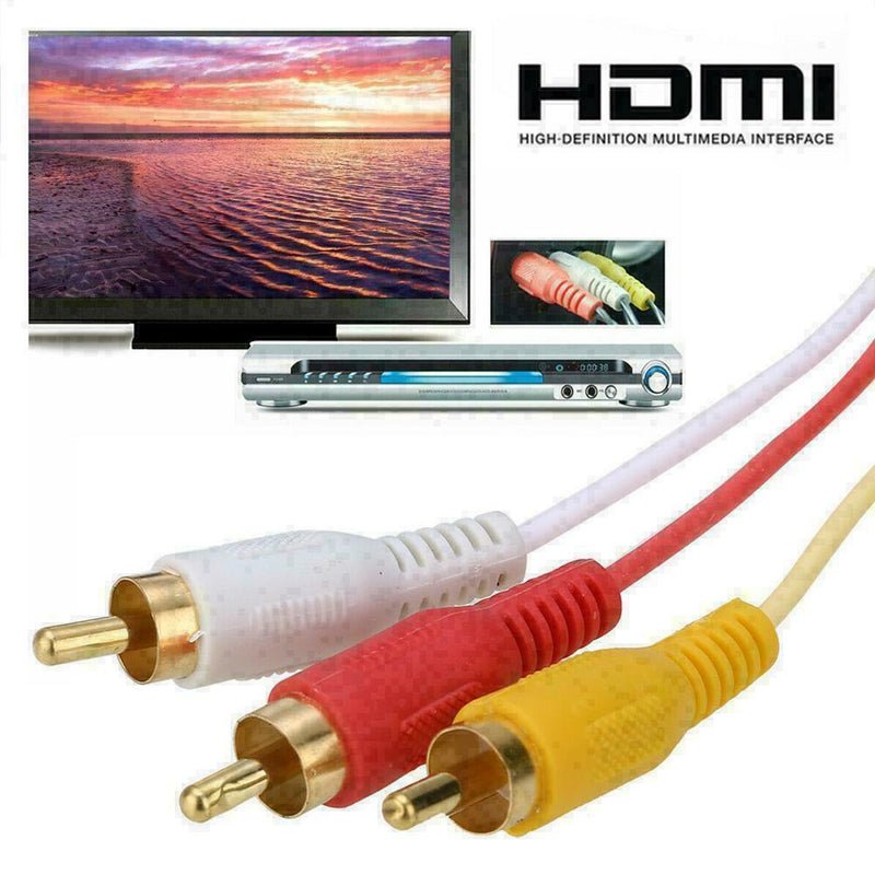 1080p HDMI Male S-video to 3 RCA AV Audio Cable Cord DVD For TV HDTV Adapte S2B3