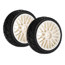 1 Pair Rubber Tyres Wheels for 1/10 RC Car Truck Parts HPI HSP Hobao Savage XS