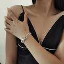 Fashion Single-layer Coarse Hollow Out Chain Bangle Key Buckle Bracelet Jewe Ew