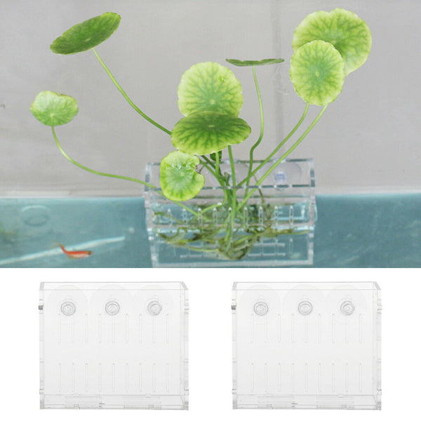 2pc Aquarium Aquatic Water Plants Holder Grass Cup Adustable Height