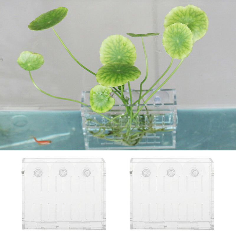 2pc Aquarium Aquatic Water Plants Holder Grass Cup Adustable Height